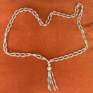 Vintage Gold Tone Pearl Imitation Necklace